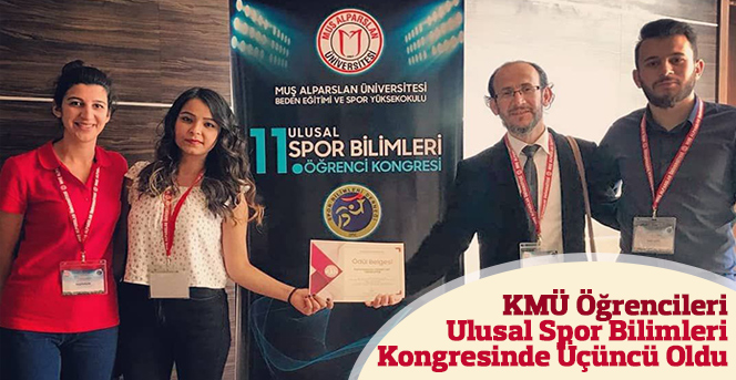 KMÜ Öğrencileri Ulusal Spor Bilimleri Kongresinde Üçüncü Oldu