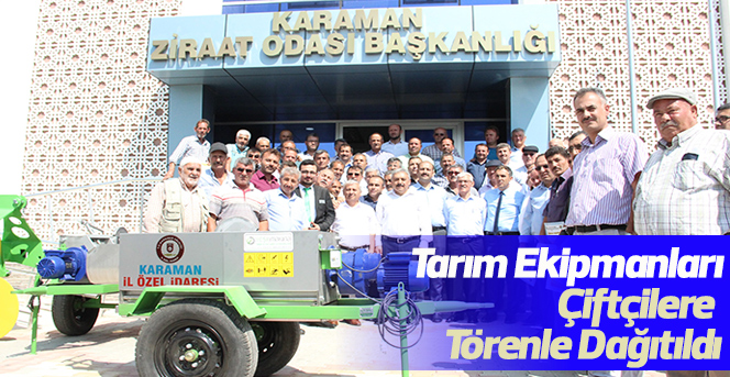 Karaman'da köylere ekipmanı desteği